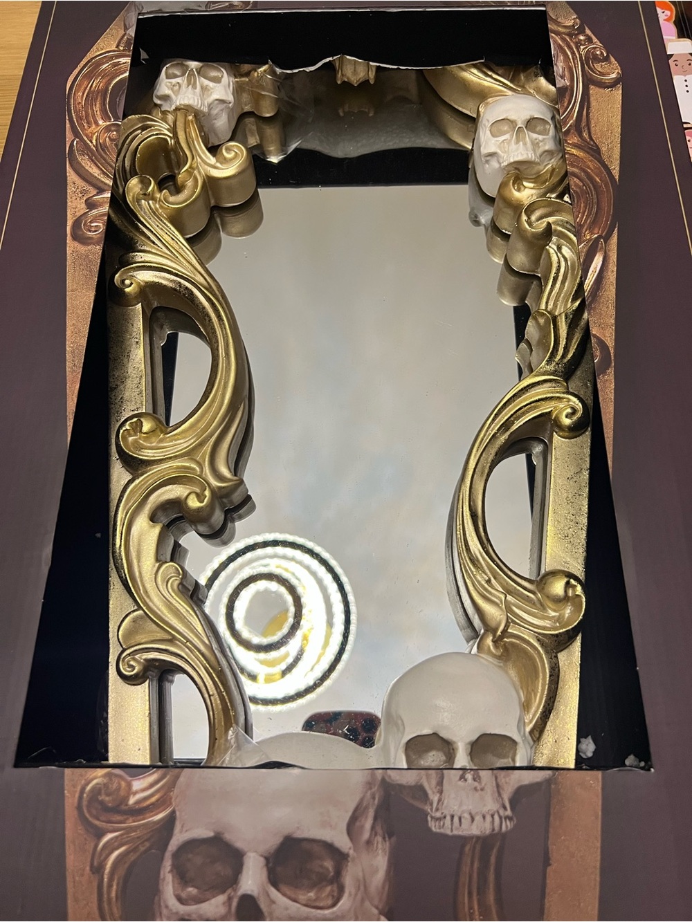 Christian Siriano Bat & Skull Gold Mirror - Picture 7 of 7